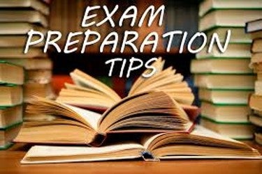 Exam Prep Tips with Books Stacked and Open
