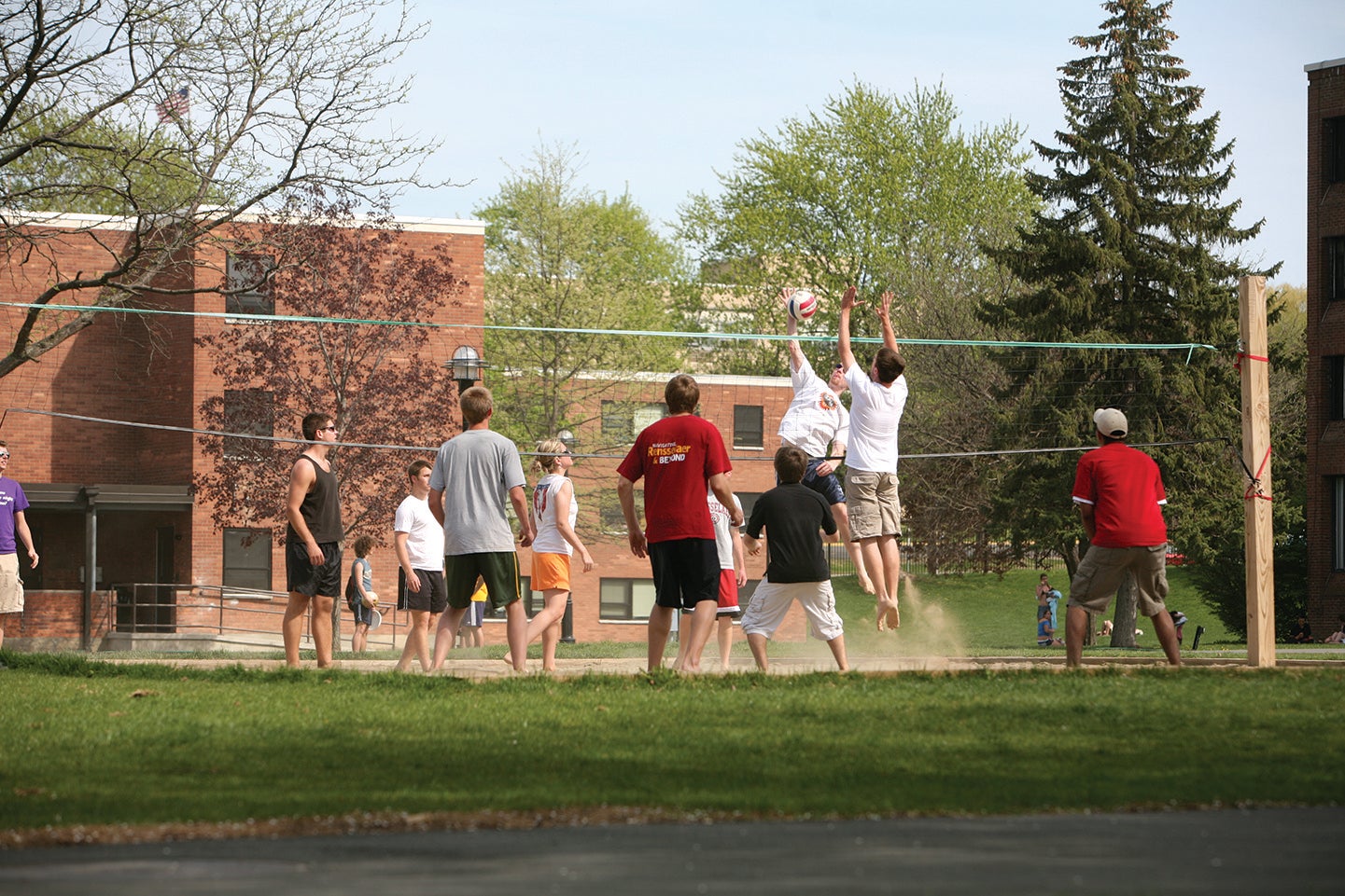 Students Playing Volleyball