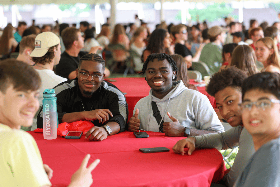 Students smiling during NRB WelcomeFest