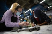 students working on a project